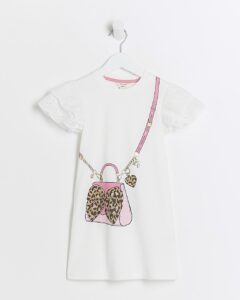 Image of sale on Mini Girls White Bag Print T-shirt
