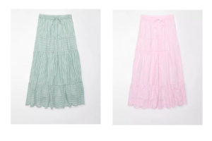 Image of sale on Ae High-waisted Multi Striped Maxi Skirt