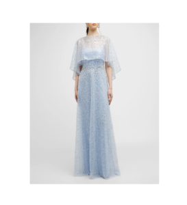 Image of sale on Beaded Mesh Capelet A-line Gown Size 4