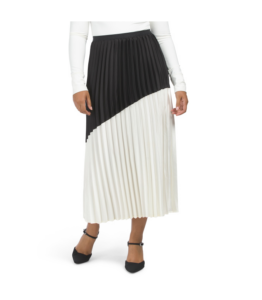 Image of sale on Pleated Color Block Maxi Skirt