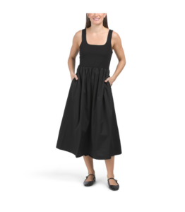 Image of sale on Sleeveless Mix Media Midi Dress
