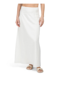 Image of sale on Linen Blend A-line Maxi Skirt
