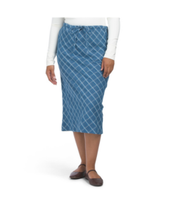 Image of sale on Denim Diamond Cross Textured Skirt
