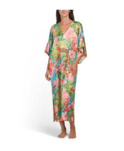 Image of sale on Enchanted Peony Butterfly Satin Caftan