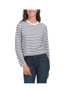Image of sale on Classic Jersey Stripe Long Sleeve Top