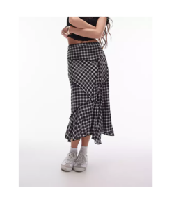 Image of sale on Cutabout Midi Skirt in Mono Check