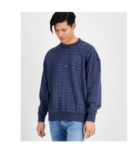Image of sale on Men’s Loose-fit Logo-print Crewneck Sweatshirt
