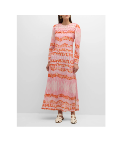 Image of sale on Nicola Abstract-print Smocked Maxi Dress