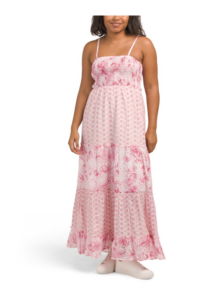 Image of sale on Sleeveless Mixed Embroidered Eyelet Maxi Dress