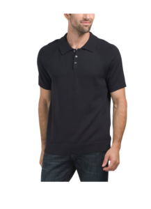 Image of sale on Short Sleeve Cotton and Tencel Ribbed Collar Polo