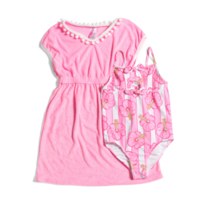 Image of sale on Girls One-piece Swimsuit with Terry Cover-up