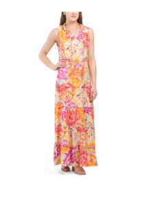 Image of sale on Sleeveless Floral Print Dress
