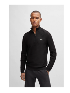 Image of sale on Zip-neck Sweater in Stretch Fabric with Contrast Logo