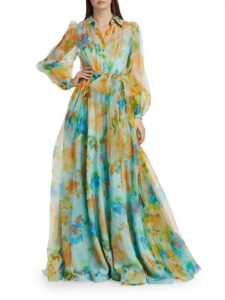 Image of sale on Belted Silk Organza Gown