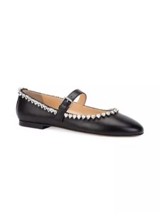 Image of sale on Audrey Embellished Leather Mary Jane Ballet Flats $50 Gift Card with Purchase