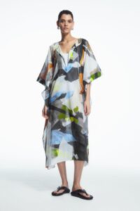 Image of sale on Printed Tie-detail Kaftan