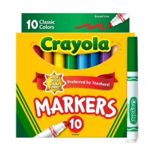 Image of sale on Crayola Broad Line Markers, 10 Ct Classic Colors,