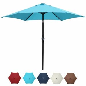 Image of sale on Ovastlkuy Patio Umbrella Outdoor Table Umbrella (7.5ft, Blue)