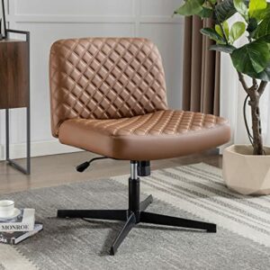 Image of sale on Criss Cross Chair Armless Pu Leather Office Desk Chair