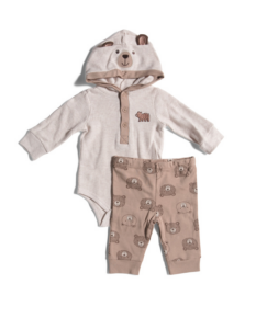 Image of sale on Newborn Boys Fuzzy Bear Bodysuit Set