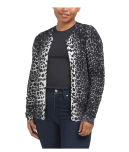 Image of sale on Animal Print Button Front Cardigan