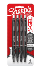 Image of sale on S-gel, Gel Pens, Medium Point (0.7mm), Black Ink Gel Pen, 4 Count