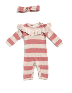 Image of sale on Newborn Girls Coverall Set with Headband 0-9m