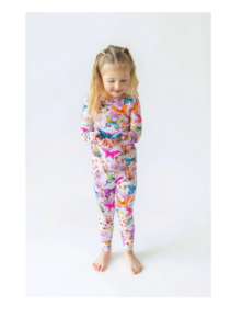 Image of sale on Kids’ Butterfly Print Fitted Two-piece Pajamas