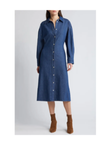Image of sale on Long Sleeve Denim Shirtdress