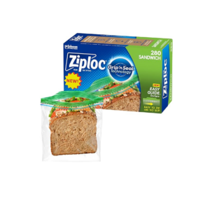 Image of sale on Ziploc Sandwich and Snack Bags, Storage Bags for on the Go Freshness, Grip ‘n Seal Technology for Easier Grip, Open, and Close, 280 Count