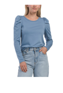 Image of sale on Long Sleeve Puff Shoulder Sweater