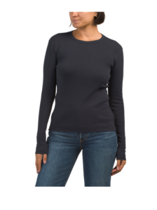 Image of sale on Crew Neck Long Sleeve Solid Top