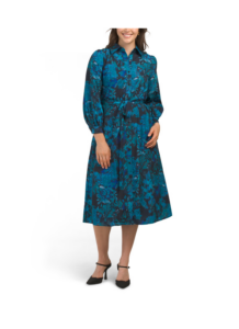 Image of sale on Long Sleeve Floral Midi Dress