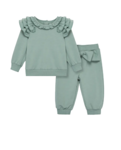 Image of sale on Ruffle Long Sleeve Top & Joggers Set