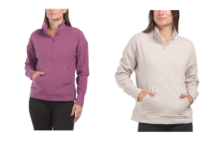 Image of sale on Half Zip Mock Neck Pull over Sweatshirt