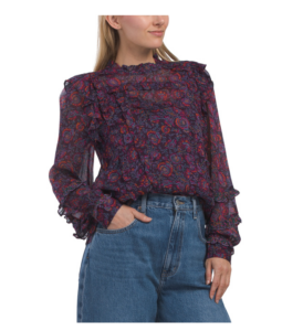 Image of sale on Fiorela Printed Blouse with Camisole