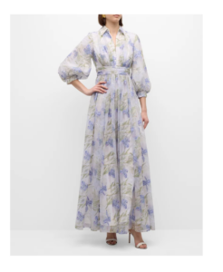 Image of sale on Pleated Sequin-embellished Floral-print Gown