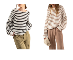 Image of sale on Stripe Cotton Knit Sweater