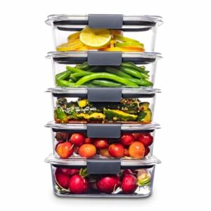 Image of sale on Rubbermaid Brilliance Food Storage Containers, Bpa Free, Airtight Lids, Ideal for Lunch, Meal Prep & Leftovers, Set of 5 (3.2 Cup)
