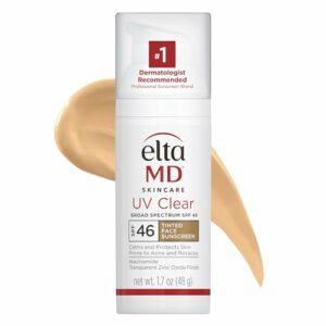 Image of sale on Eltamd Uv Clear Tinted Face Sunscreen, Oil- Free Tinted Sunscreen with Zinc Oxide, Dermatologist Recommended Sunscreen, 1.7 Oz Pump