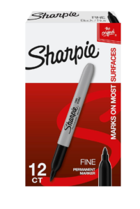Image of sale on Sharpie Permanent Markers, Quick-drying, and Fade Resistant, Fine Point, Black, 12 Count