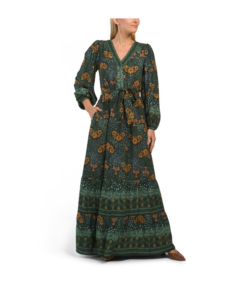 Image of sale on Long Sleeve Floral Maxi Dress