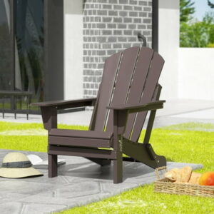 Image of sale on Westintrends Outdoor Folding Hdpe Adirondack Chair, Patio Seat, Weather Resistant, Dark Brown