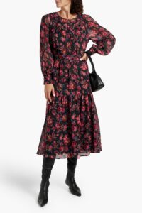 Image of sale on Tracy Floral-printed Chiffon Midi Dress