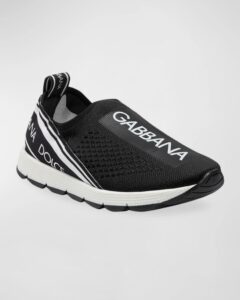 Image of sale on Kid’s Maglina Slip-on Knit Logo-patch Sneakers, Toddler
