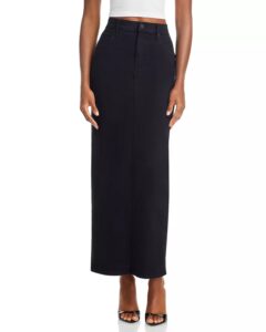 Image of sale on The Flagpole Denim Maxi Skirt in Pitch