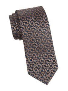 Image of sale on Swirl Geometric Woven Silk Tie