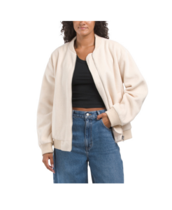 Image of sale on Long Sleeve Textured Bomber Jacket