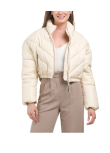 Image of sale on Cropped Faux Leather Puffer