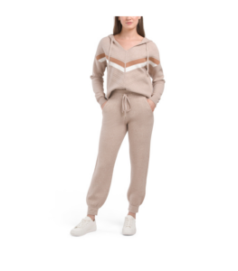 Image of sale on Long Sleeve Hoodie with Chevron Pattern Joggers